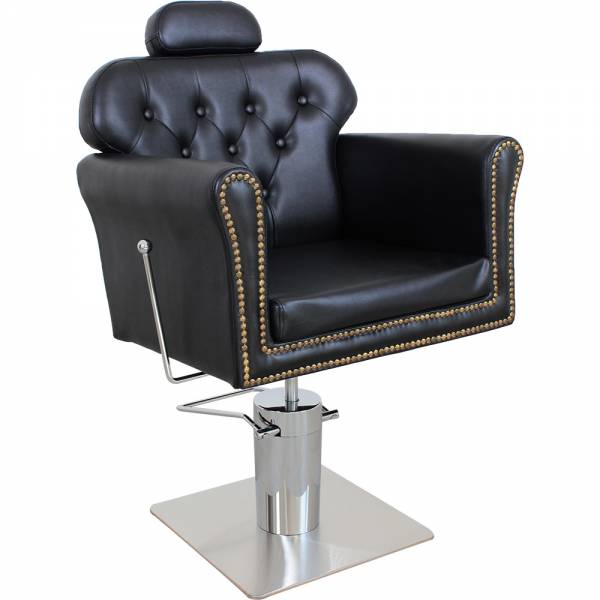 s5920 Friseurstuhl schwarz oder bronze mit verstellbarer Rückenlehne