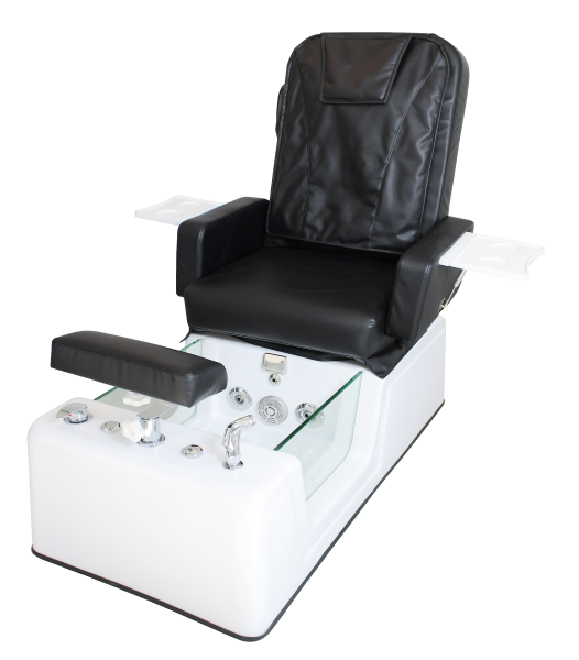 Fußpflegesessel elektrisch mit Rückenmassagefunktion schwarz / weiß F052310