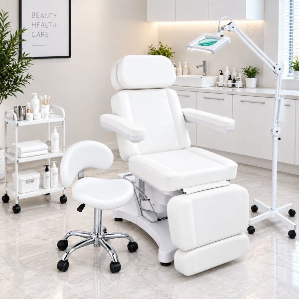 Kosmetikkabine – vollelektrisch, ergonomisch, modern, perlweiß 907701b