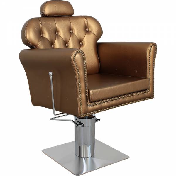 s5920 Friseurstuhl schwarz oder bronze mit verstellbarer Rückenlehne